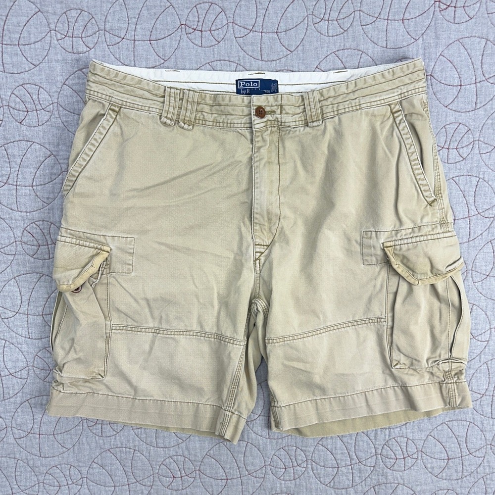 VTG Polo‎ Ralph Lauren Baggy Cargo Shorts Tan Classic Polo / Men's 40